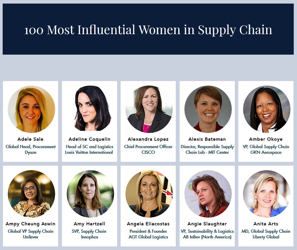 Top 100 Influential Women Supply Chain Executives named for 2020 - AGT  Global Logistics